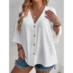 Dorothy™ | Elegant V-Neck Buttoned Top