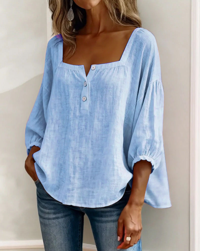 Sherri™ | Elegant Blouse with Square Neckline
