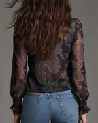 Katie™ | Refined Blouse with Half-Zip and Ruffles