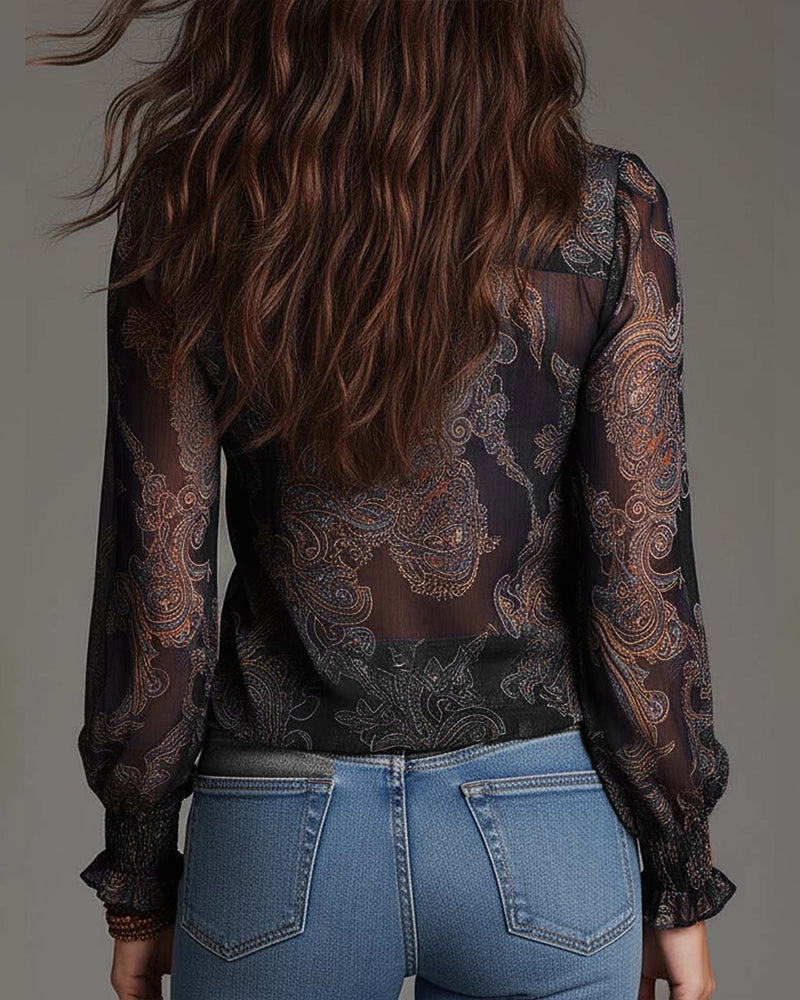 Katie™ | Refined Blouse with Half-Zip and Ruffles