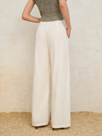 Cotton & Linen High-Waisted Pocketed Pants