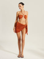 Starfish Detail Bikini Set With Cover-Up Skirt