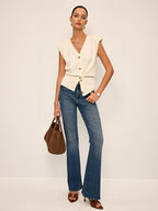 Asymmetric Two-Way Wear Knit Vest