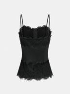 Lace-Trim Satin Cami Top