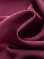 Draped Satin Mock Neck Blouse with Tie