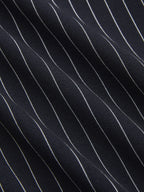 Pinstripe Wrap Top & Wide-Leg Pants Set