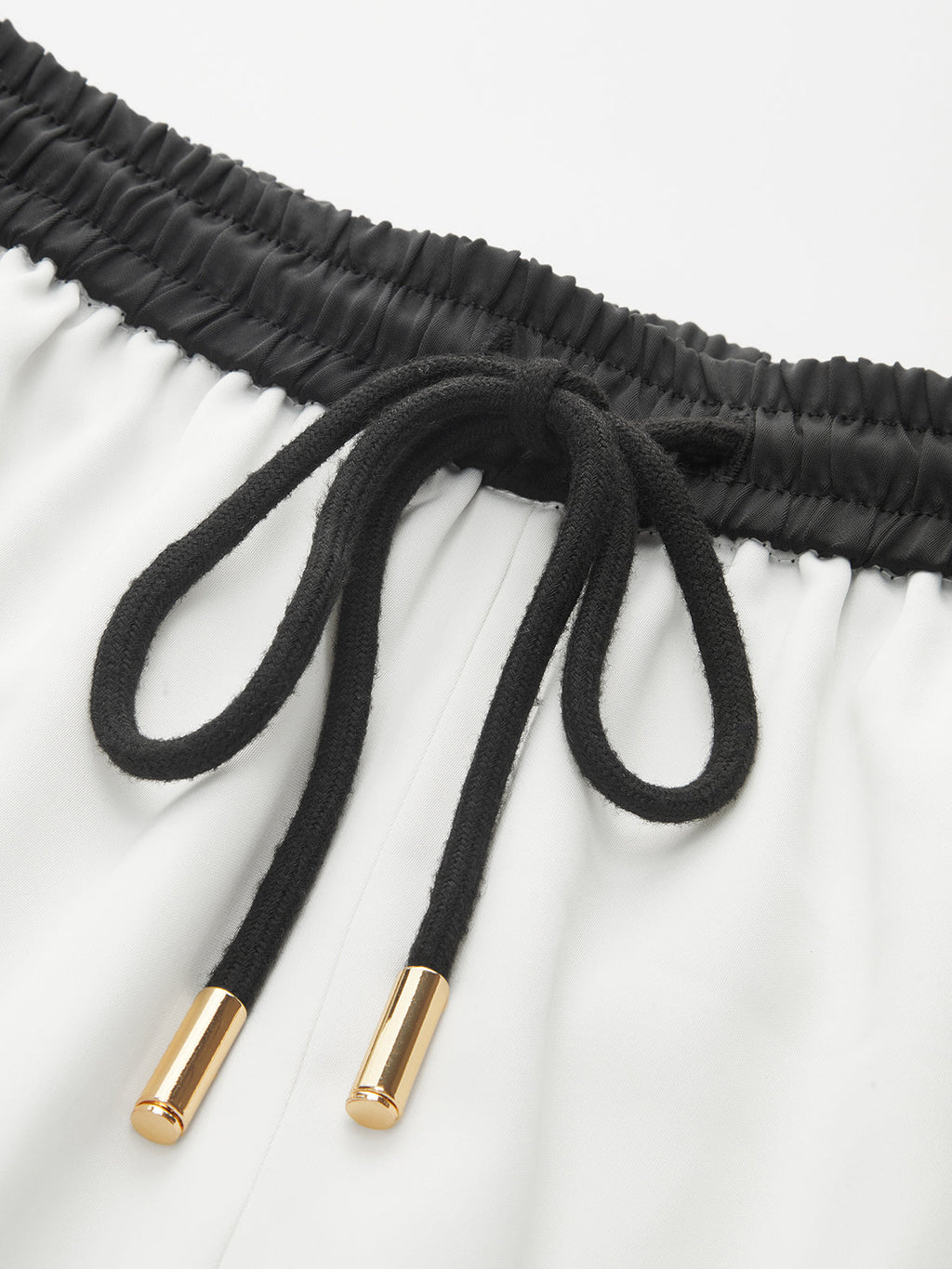 Striped Trim Drawstring Wide-Leg Pants