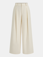Semi-Sheer Sleeveless Belted Top & Pleated Pants Set