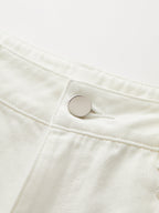 Mid Waist Wide Leg Denim Pants