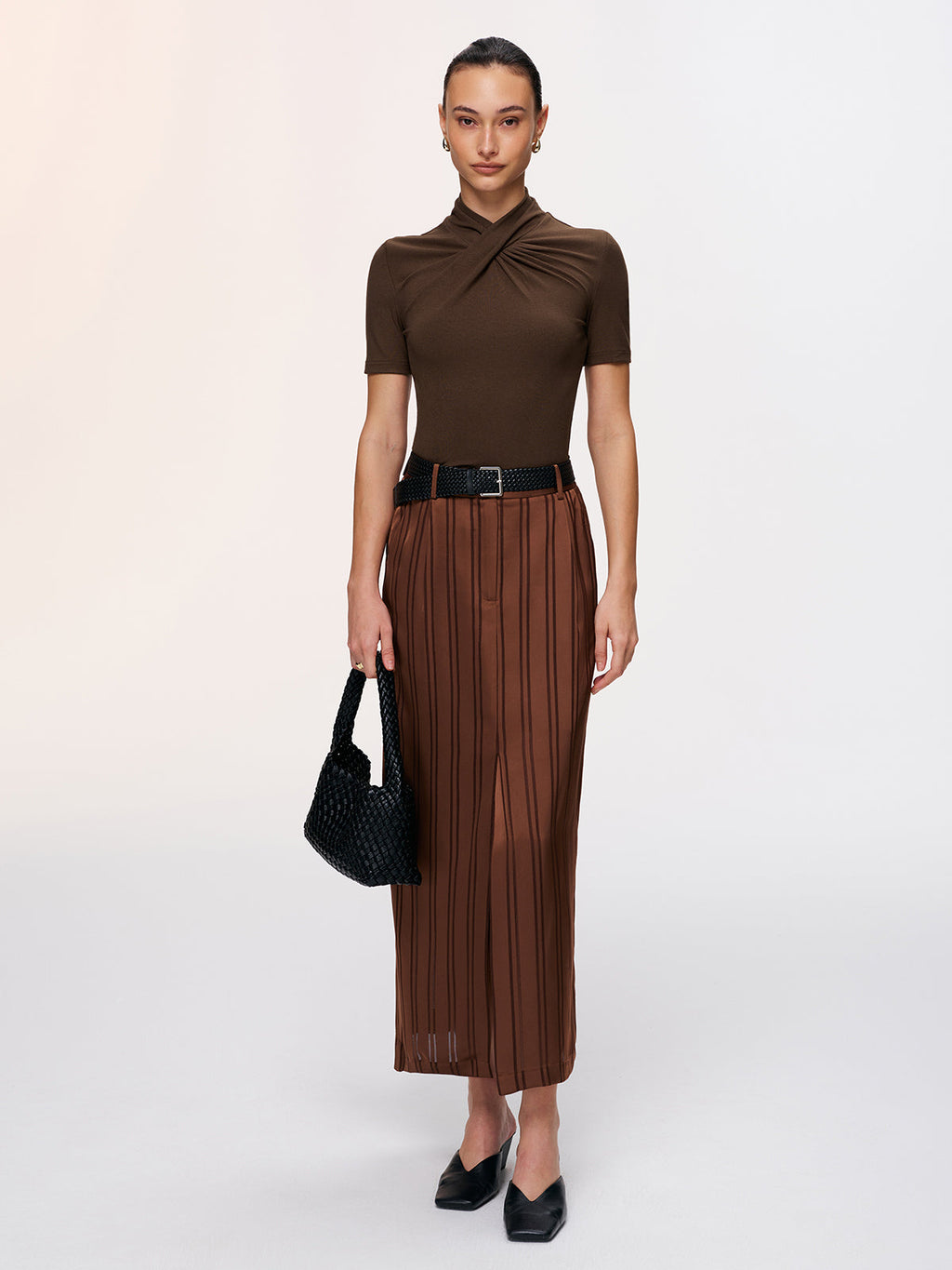 Twist-Front Short-Sleeve Top