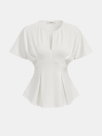 Dolman Sleeve Peplum Fitted Blouse