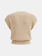 Open-Knit Cap Sleeve Sweater Top