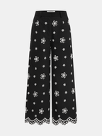 Embroidered Floral Cotton Top & Pants Set