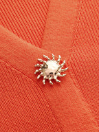 Decorative Button V Neck Knit Vest