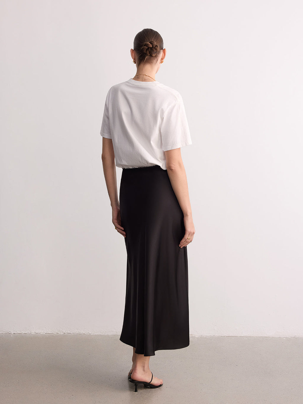 High Slit Satin Maxi Skirt