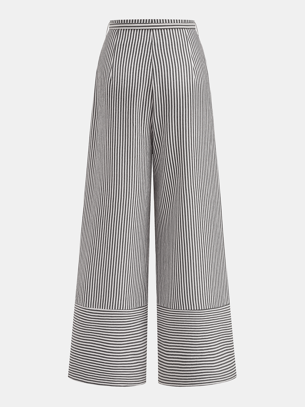 Belted Striped Wide-Leg Pants