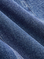 Buckle Detail Asymmetrical Denim Mini Skirt