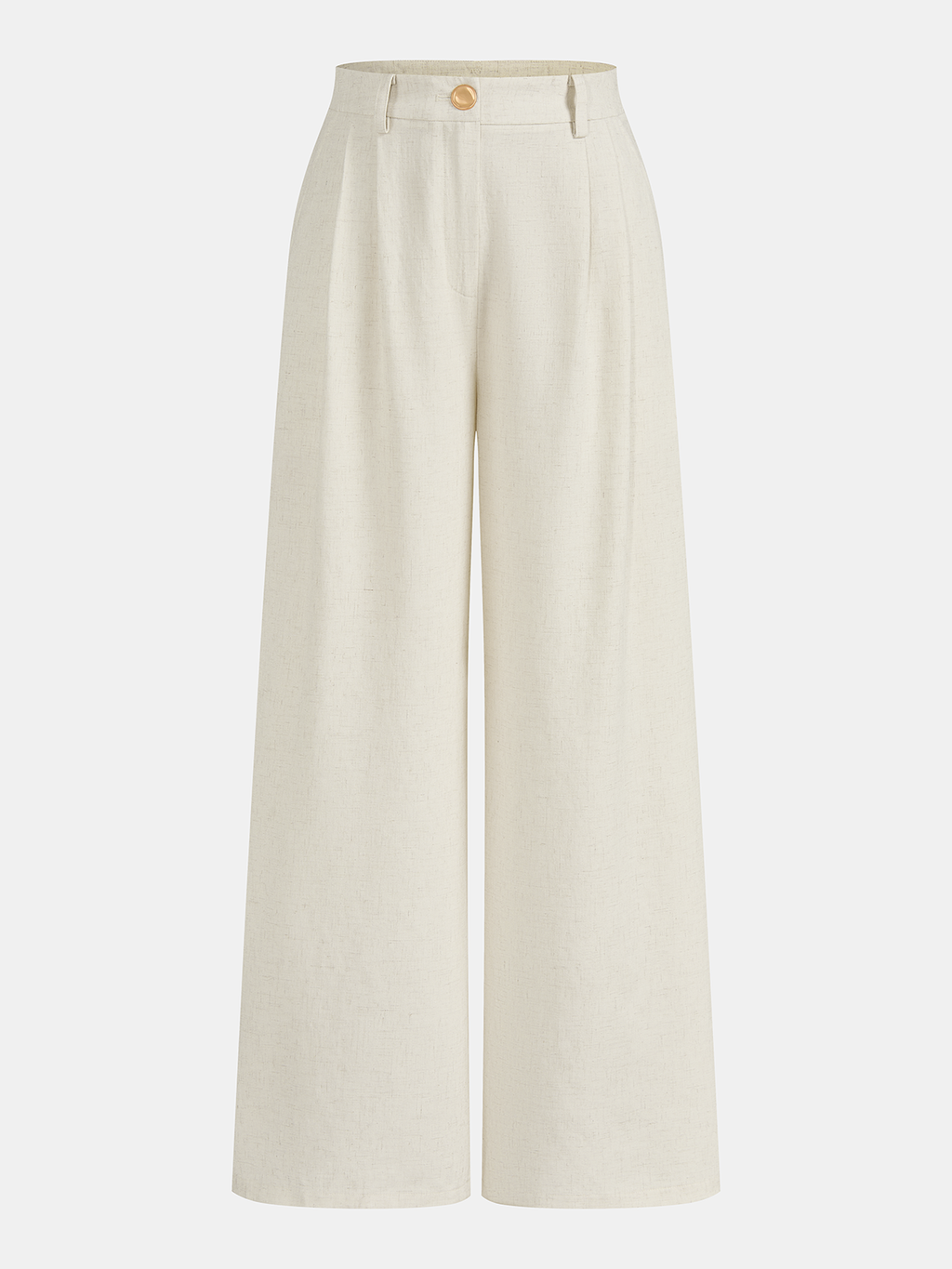 Cotton Linen High Waist Wide Leg Pants