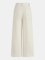 Cotton Linen High Waist Wide Leg Pants