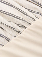 Cotton Linen Striped Sleeveless Wrap Bodysuit
