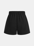 Mid Waist Metal Buckle A-Line Shorts