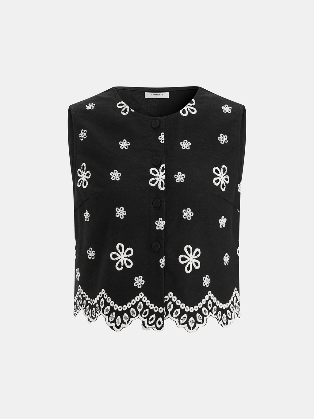 Embroidered Floral Cotton Top & Pants Set