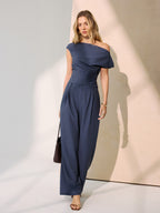 Off-Shoulder Top & Wide-Leg Pants Set