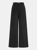 Polka Dot Tie Neck Top & Wide Leg Pants Set