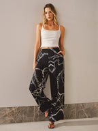 Rope Print Wide-leg Pants