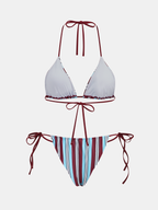 Stripe Triangle Bikini Set