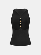 Chain Decor Backless Tank Top