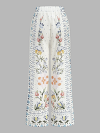 Floral Print Sleeveless Tie Front Top & Pants Set