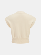 V-Neck Cap Sleeve Knit Top
