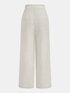 Cotton Linen Pleated Wide Leg Pants