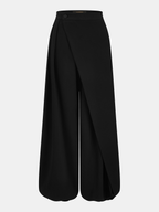 Asymmetric Overlay Loose Wide Leg Pants