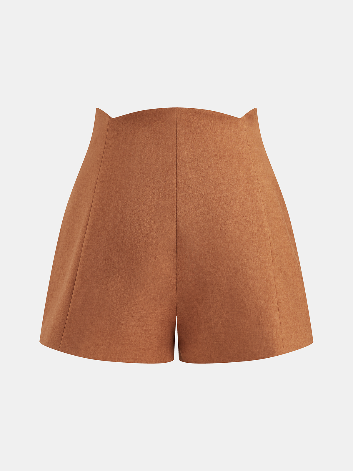 Mid-Waist Metal Detail Tailored Shorts