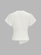 Irregular Hem Short Sleeve Top & Pants Set