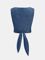 Cross-Tie Crop Top & Wide-Leg Pants Set