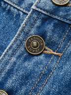 Asymmetrical Button Denim Shorts
