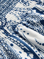 Smocked Waist Paisley Print Maxi Skirt