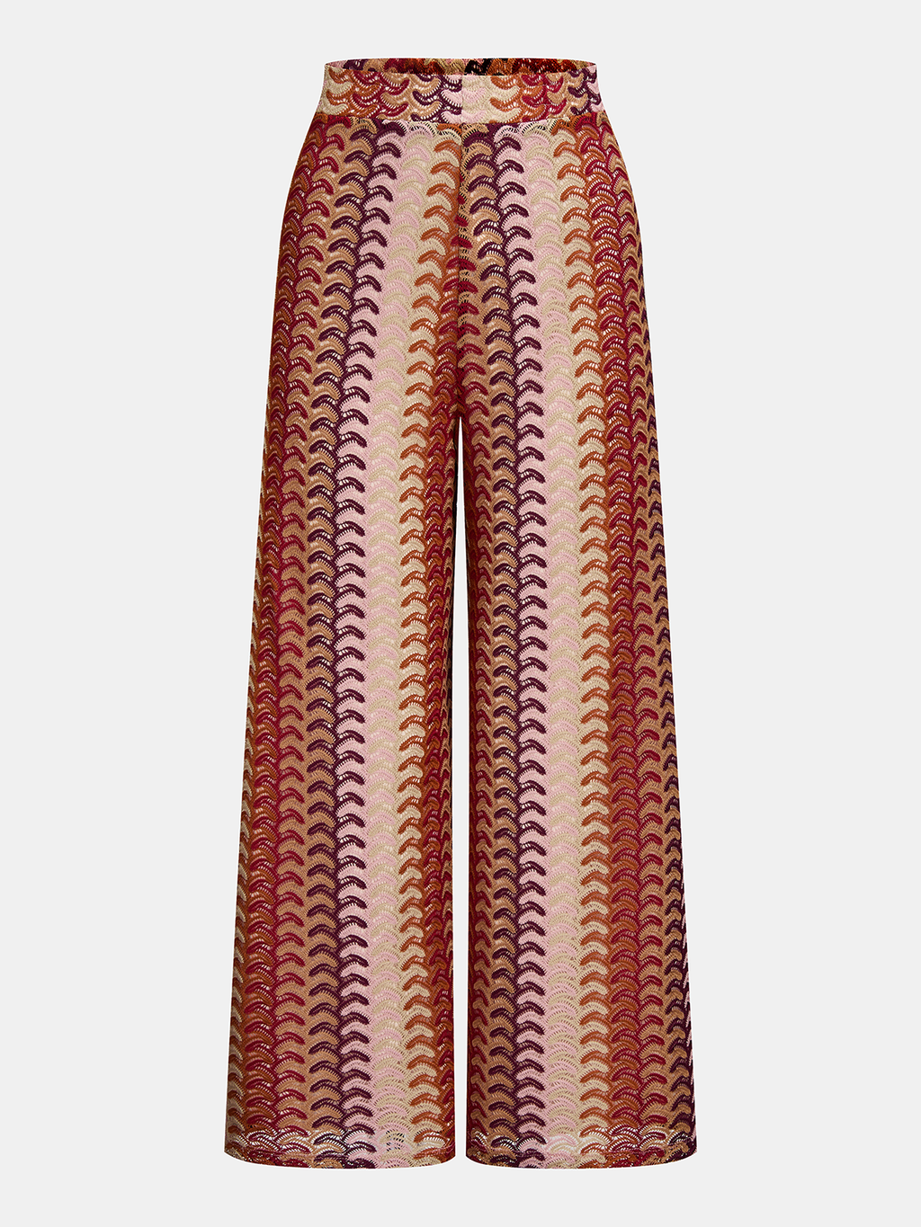 Multicolor One-Shoulder Knit Top & Pants Set