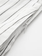 Pinstripe Cotton Linen Wide Leg Pants