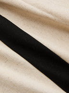Linen & Cotton Zipper Contrast Binding Pant Set