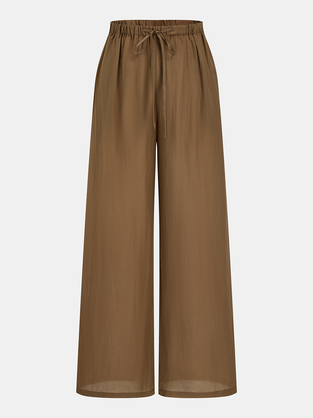 Smei-Sheer Halter Neck Top & Wide Leg Pants Set