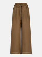 Smei-Sheer Halter Neck Top & Wide Leg Pants Set