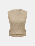 Open-Knit Sleeveless Sweater Vest