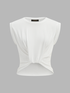 Cotton Twisted Cropped Sleeveless Top