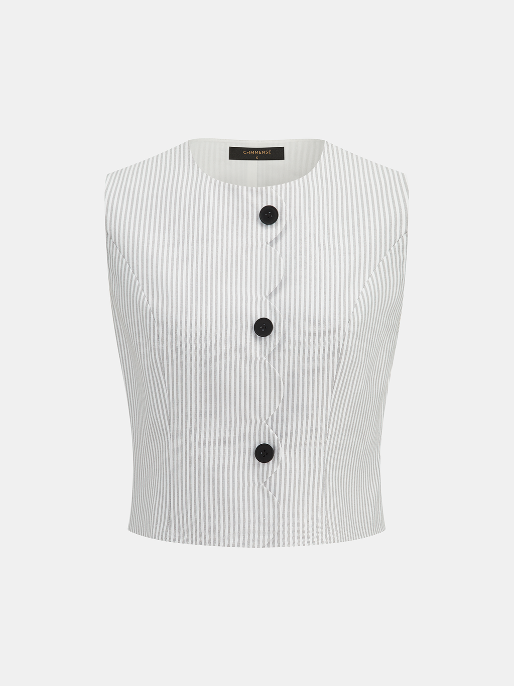 Scallop Edge Pinstripe Vest & Pants Set