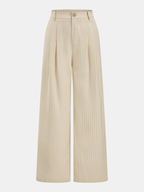 Linen-Blend Striped Crop Top & Pants Set