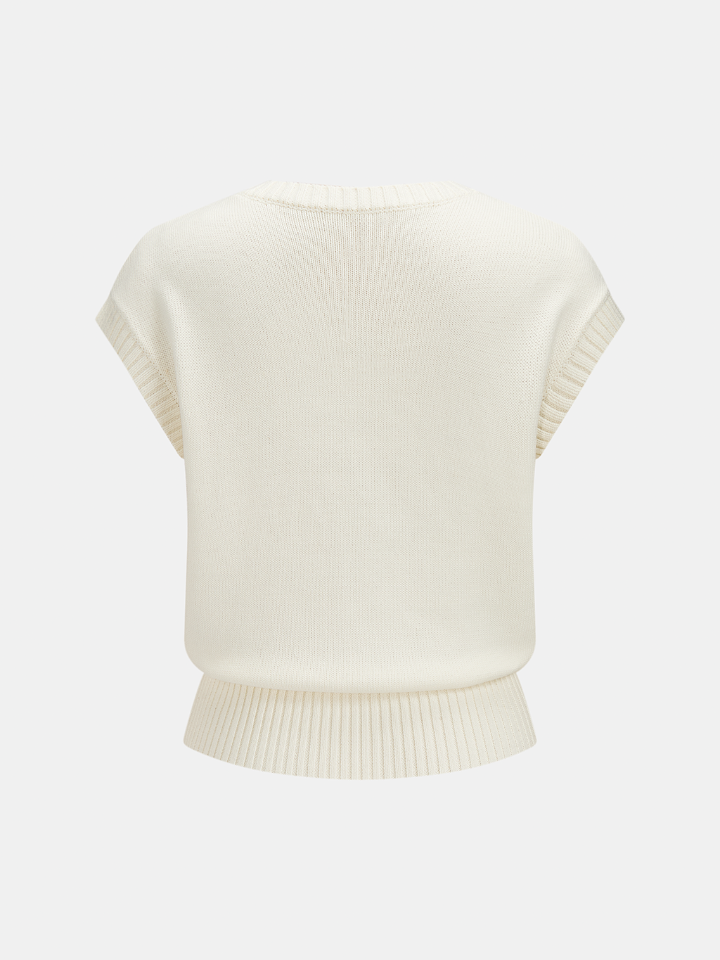 Decorative Metal Button Crew Neck Knit Top